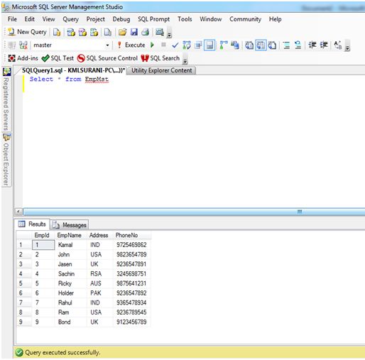 data is inserted form table